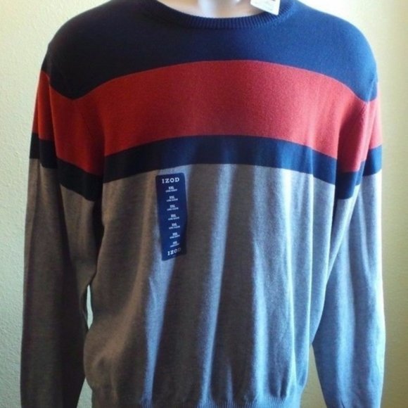 NWT IZOD Fieldhouse Striped Crewneck Sweater XXL 2XL - Picture 2 of 8